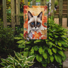 Load image into Gallery viewer, Snowshoe Fall Garden Flag - Cat in Fall Leaves - Cat-Themed Seasonal Yard Decor