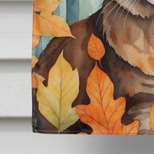 Load image into Gallery viewer, Sokoke Cat in Fall Leaves House Flag