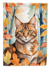Load image into Gallery viewer, Sokoke Cat in Fall Leaves House Flag
