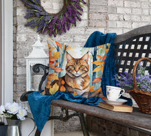 Load image into Gallery viewer, Sokoke Cat in Fall Leaves Throw Pillow