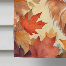 Load image into Gallery viewer, Somali Cat in Fall Leaves House Flag