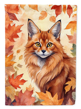 Load image into Gallery viewer, Somali Cat in Fall Leaves House Flag