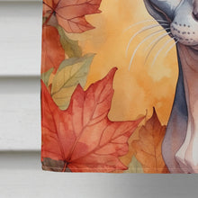Load image into Gallery viewer, Sphynx Cat in Fall Leaves House Flag