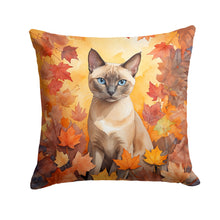 Load image into Gallery viewer, Tonkinese Cat in Fall Leaves Throw Pillow
