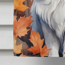 Load image into Gallery viewer, Turkish Angora Cat in Fall Leaves House Flag