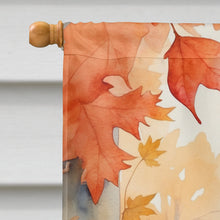 Load image into Gallery viewer, Ural Rex Cat in Fall Leaves House Flag