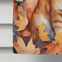 Load image into Gallery viewer, Ural Rex Cat in Fall Leaves House Flag