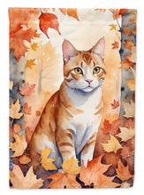 Load image into Gallery viewer, Ural Rex Cat in Fall Leaves House Flag
