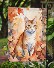 Load image into Gallery viewer, Ural Rex Fall Garden Flag - Cat in Fall Leaves - Cat-Themed Seasonal Yard Decor