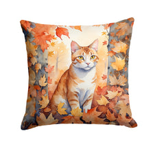 Load image into Gallery viewer, Ural Rex Cat in Fall Leaves Throw Pillow
