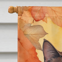 Load image into Gallery viewer, York Chocolate Cat in Fall Leaves House Flag
