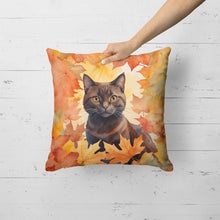 Load image into Gallery viewer, York Chocolate Cat in Fall Leaves Throw Pillow