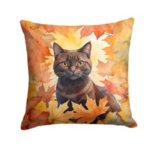 Load image into Gallery viewer, York Chocolate Cat in Fall Leaves Throw Pillow