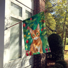Load image into Gallery viewer, Abyssinian Cat By the Christmas Tree House Flag