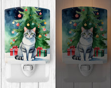 Load image into Gallery viewer, Aegean Cat By the Christmas Tree Ceramic Night Light