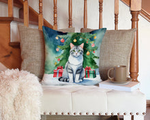 Load image into Gallery viewer, Aegean Cat By the Christmas Tree Throw Pillow - 14x14 Decorative Pillow – Art for Your Home &amp; Patio