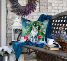 Load image into Gallery viewer, Aegean Cat By the Christmas Tree Throw Pillow