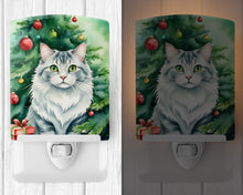 Load image into Gallery viewer, American Curl Cat By the Christmas Tree Ceramic Night Light
