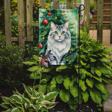 Load image into Gallery viewer, American Curl Christmas Garden Flag - Cat by the Christmas Tree - Cat-Themed Holiday Yard Decor