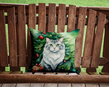 Load image into Gallery viewer, American Curl Cat By the Christmas Tree Throw Pillow - 14x14 Decorative Pillow – Art for Your Home &amp; Patio