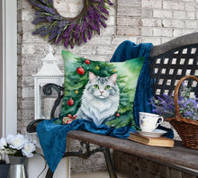 Load image into Gallery viewer, American Curl Cat By the Christmas Tree Throw Pillow
