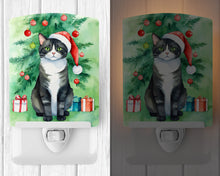Load image into Gallery viewer, American Polydactyl Cat By the Christmas Tree Ceramic Night Light