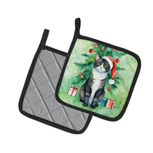 Load image into Gallery viewer, American Polydactyl Cat By the Christmas Tree Pot Holders - Set of 2 Decorative Kitchen Helpers | Made in the USA