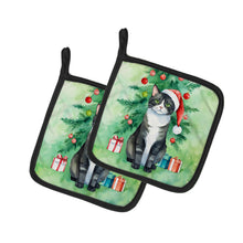 Load image into Gallery viewer, American Polydactyl Cat By the Christmas Tree Pot Holders - Set of 2 Decorative Kitchen Helpers | Made in the USA