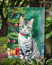 Load image into Gallery viewer, American Shorthair Christmas Garden Flag - Cat by the Christmas Tree - Cat-Themed Holiday Yard Decor