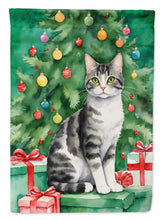 Load image into Gallery viewer, American Wirehair Cat By the Christmas Tree House Flag