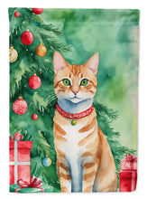 Load image into Gallery viewer, Arabian Mau Cat By the Christmas Tree House Flag