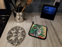 Load image into Gallery viewer, Asian Cat By the Christmas Tree Pot Holders - Set of 2 Decorative Kitchen Helpers | Made in the USA