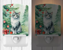 Load image into Gallery viewer, Australian Mist Cat By the Christmas Tree Ceramic Night Light