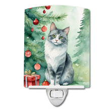 Load image into Gallery viewer, Australian Mist Cat By the Christmas Tree Ceramic Night Light