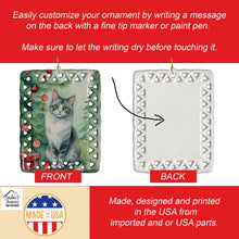Load image into Gallery viewer, Australian Mist Cat By the Christmas Tree Porcelain Ornament