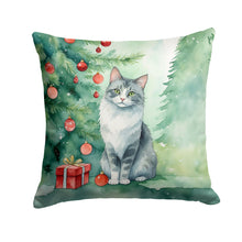 Load image into Gallery viewer, Australian Mist Cat By the Christmas Tree Throw Pillow - 14x14 Decorative Pillow – Art for Your Home &amp; Patio
