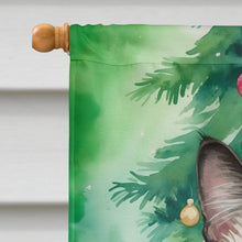 Load image into Gallery viewer, Balinese Cat By the Christmas Tree House Flag