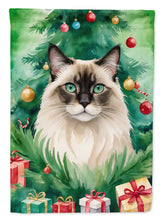 Load image into Gallery viewer, Balinese Cat By the Christmas Tree House Flag