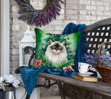 Load image into Gallery viewer, Balinese Cat By the Christmas Tree Throw Pillow