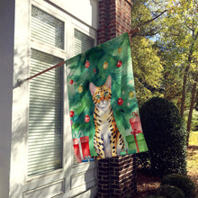 Load image into Gallery viewer, Bengal Cat By the Christmas Tree House Flag