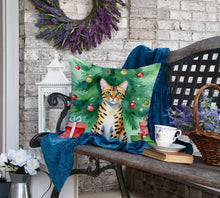 Load image into Gallery viewer, Bengal Cat By the Christmas Tree Throw Pillow