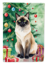 Load image into Gallery viewer, Birman Christmas Garden Flag - Cat by the Christmas Tree - Cat-Themed Holiday Yard Decor