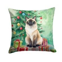 Load image into Gallery viewer, Birman Cat By the Christmas Tree Throw Pillow