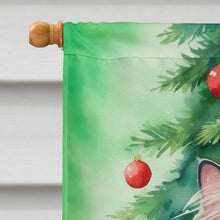 Load image into Gallery viewer, British Longhair Cat By the Christmas Tree House Flag
