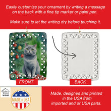 Load image into Gallery viewer, British Shorthair Cat By the Christmas Tree Porcelain Ornament