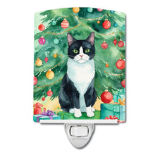 Load image into Gallery viewer, Chantilly Tiffany Cat By the Christmas Tree Ceramic Night Light