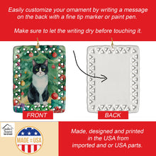 Load image into Gallery viewer, Chantilly Tiffany Cat By the Christmas Tree Porcelain Ornament
