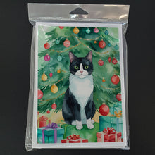Load image into Gallery viewer, Chantilly Tiffany Cat By the Christmas Tree Greeting Cards - Blank Note Cards – 8-Pack of Artist-Designed Cards with Envelopes