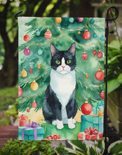 Load image into Gallery viewer, Chantilly Tiffany Christmas Garden Flag - Cat by the Christmas Tree - Cat-Themed Holiday Yard Decor