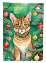 Load image into Gallery viewer, Chausie Cat By the Christmas Tree House Flag